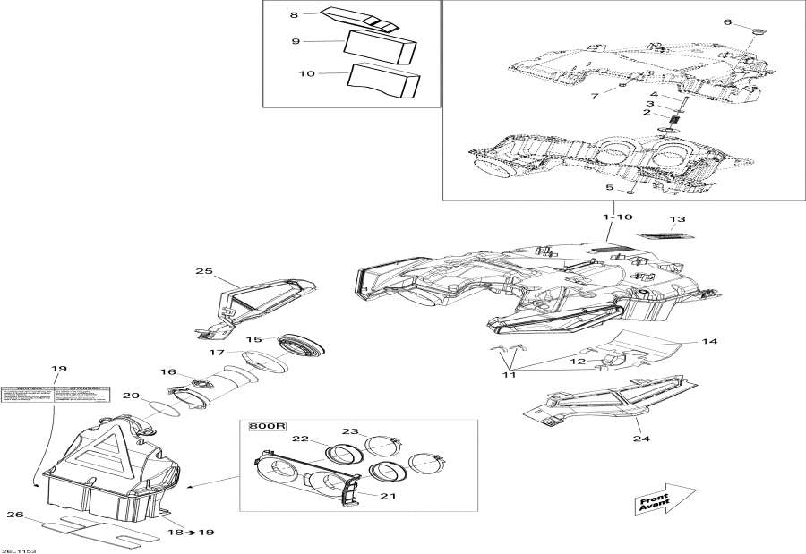 Snow mobile lynx  - Air Intake System 800r Etec