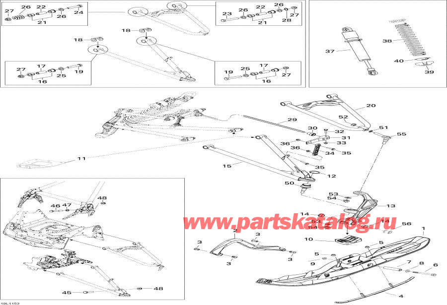 Snowmobiles lynx  - Front Suspension And Ski /    