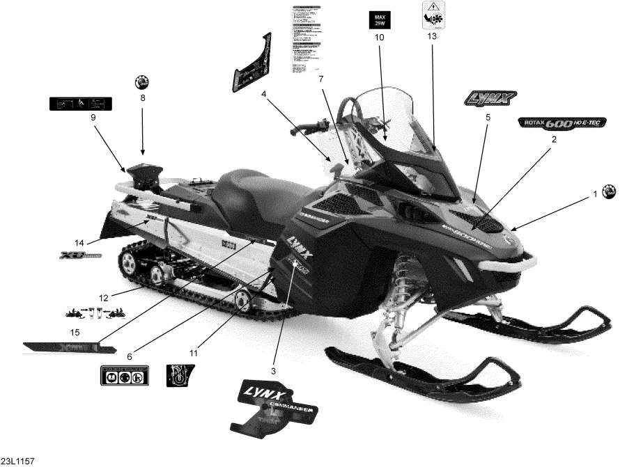 Snow mobile lynx  - Decals / 