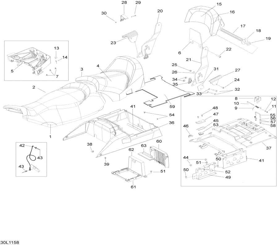 Snow mobile Lynx  - Seat - 