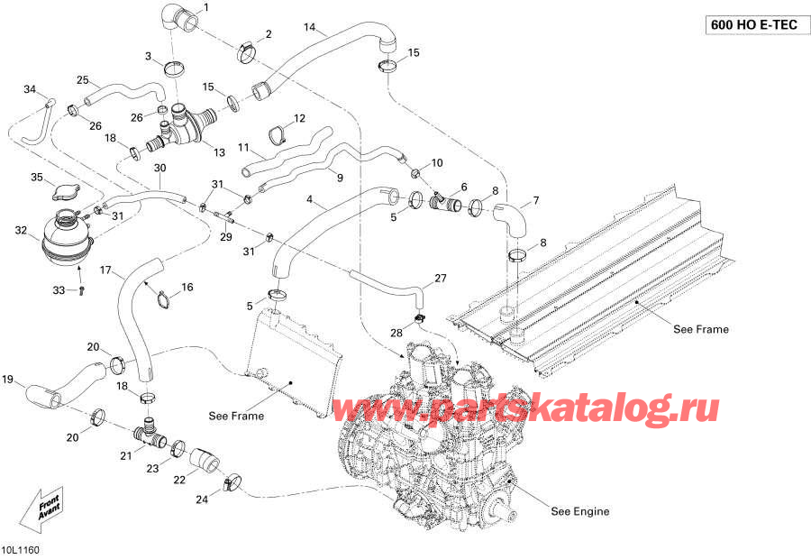 Snowmobiles Lynx  -  System , 600ho E-tec,Cooling System , 600ho E-tec