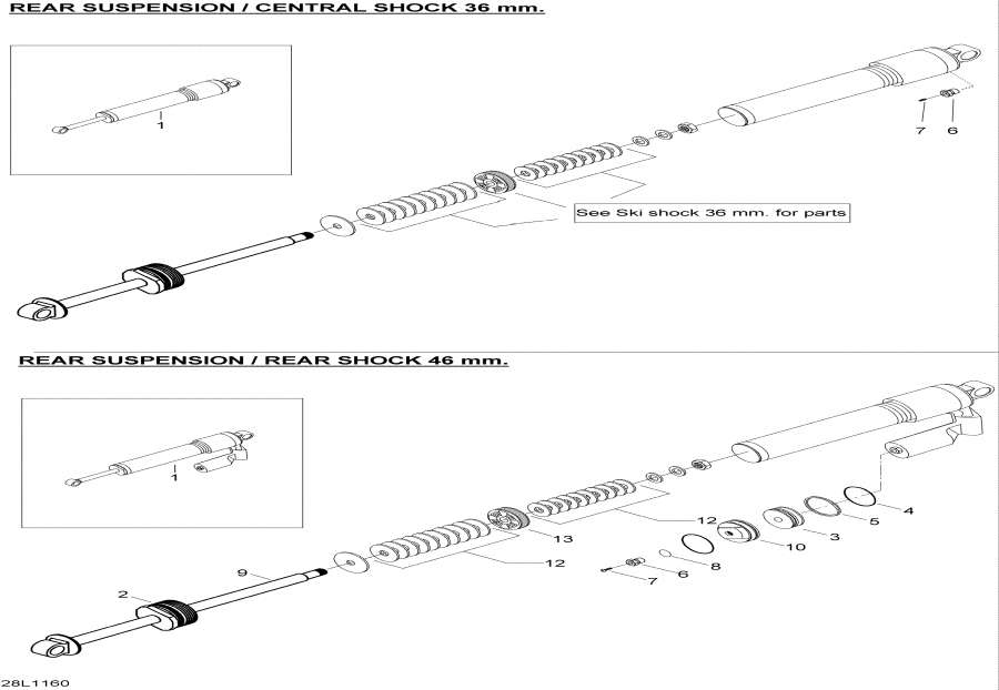 Snowmobiles Lynx  - Take Apart Shock Rear - Take Apart Shock Rear