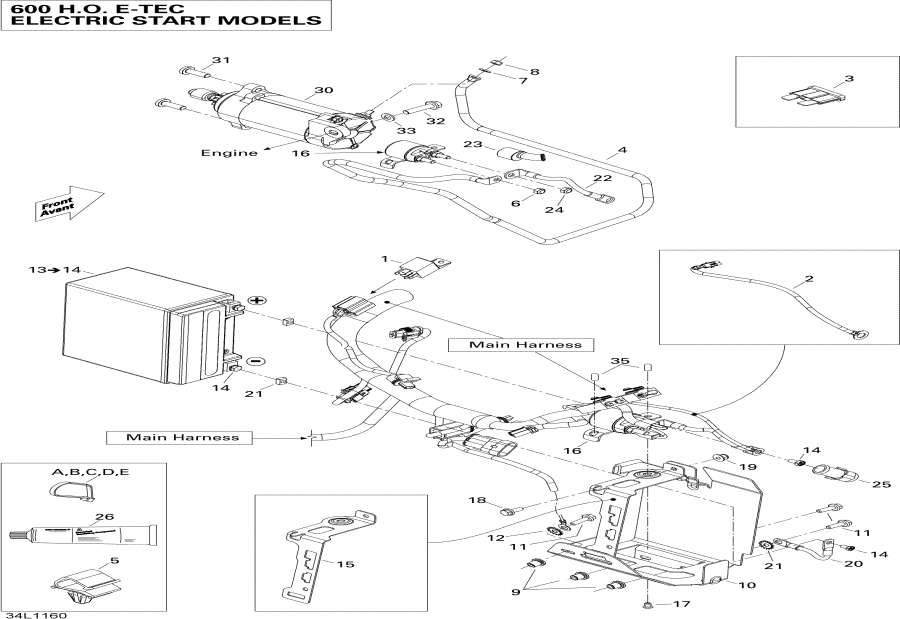 Snowmobile lynx  - Battery   600 Ho Etec / Battery And Starter 600 Ho Etec