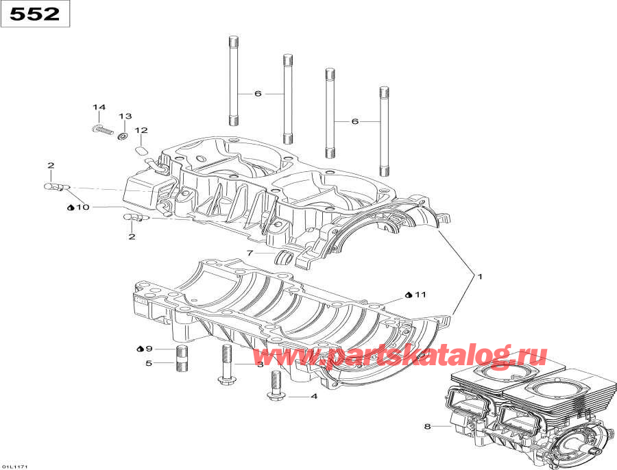 Snowmobiles   -   552 / Crankcase 552