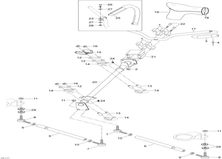 Snowmobile Lynx  - Steering System Wt,  System Wt