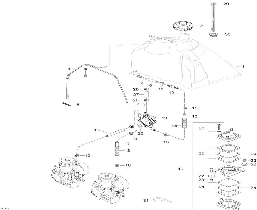 Snowmobiles Lynx  - Fuel System