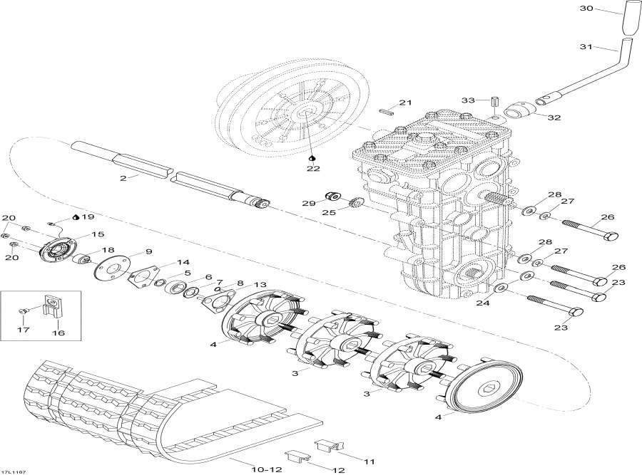 Snowmobile lynx  - Drive Axle And Track