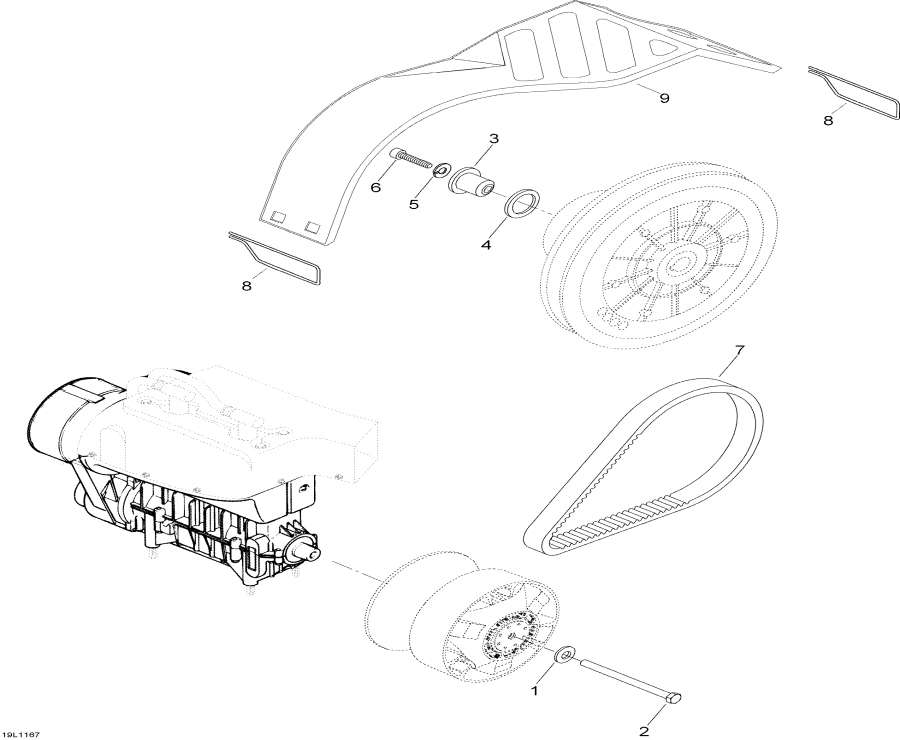Snow mobile Lynx  - Pulley System