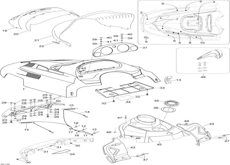 Snowmobile lynx  - Hood  Console - Hood And Console