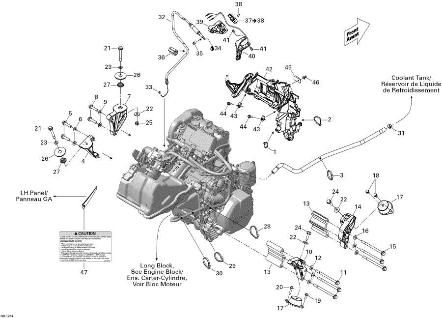 Snowmobile Lynx  - Engine And Engine Support