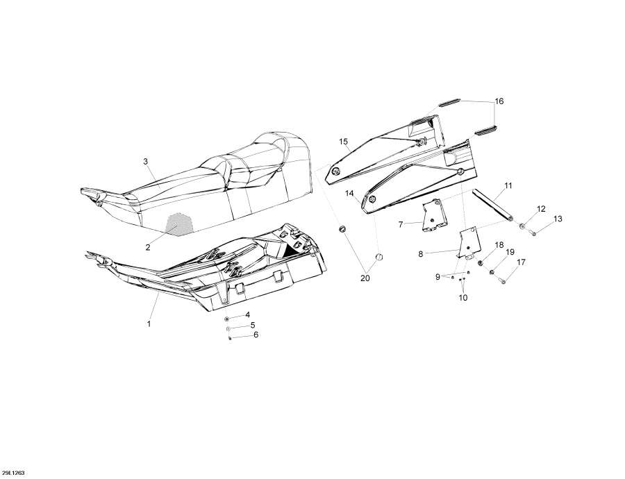Snow mobile Lynx  -  / Seat
