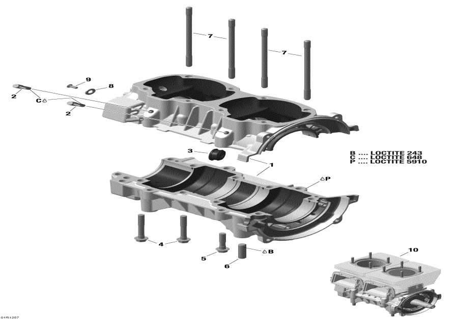 Snow mobile Lynx  - Crankcase -  