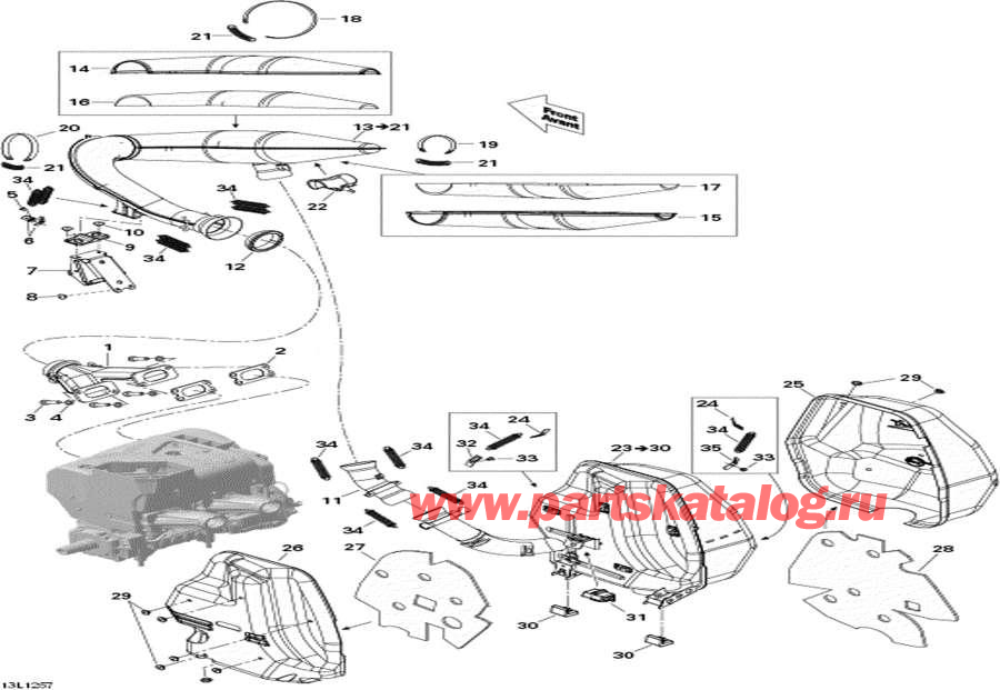 Snowmobile lynx  - Exhaust System