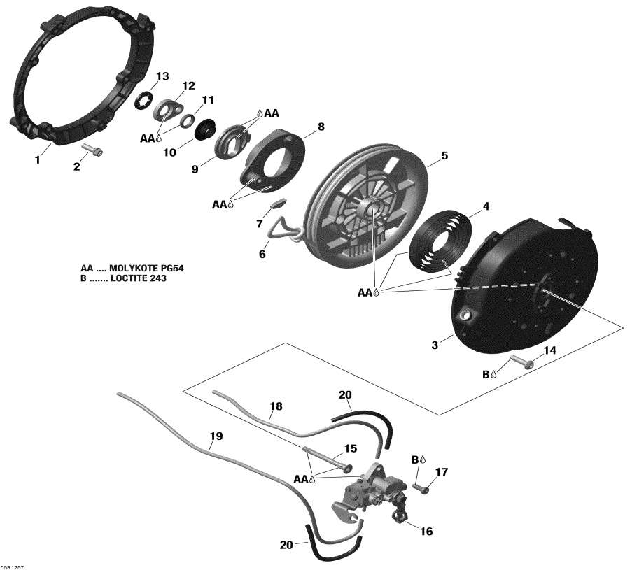 Snow mobile   - Rewind Starter And Oil Pump,Rewind    