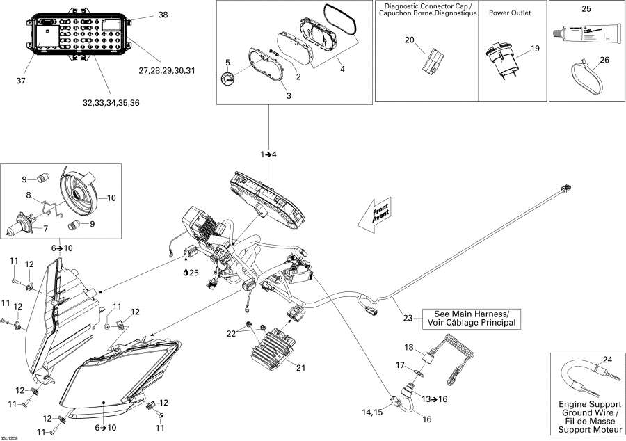 Snow mobile Lynx  -  System - Electrical System