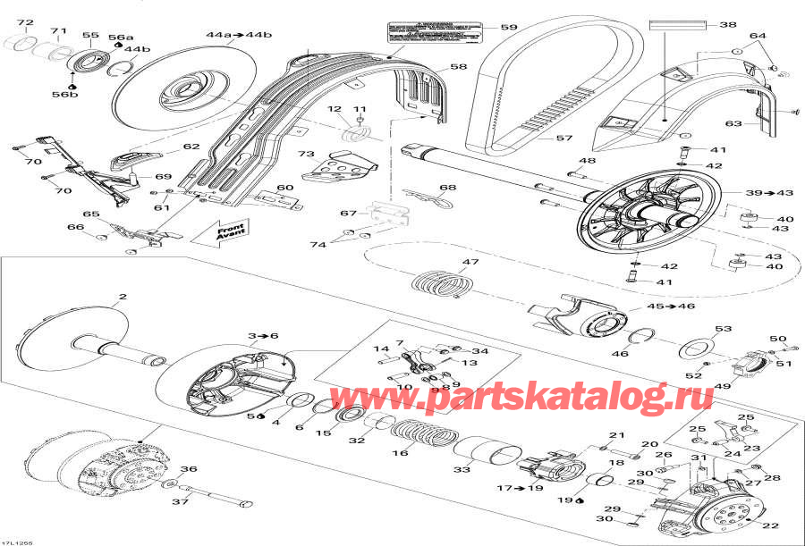 Snowmobile lynx  - Pulley System -  System