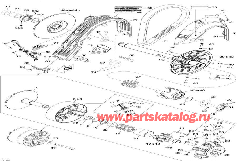 Snow mobile   - Pulley System, System