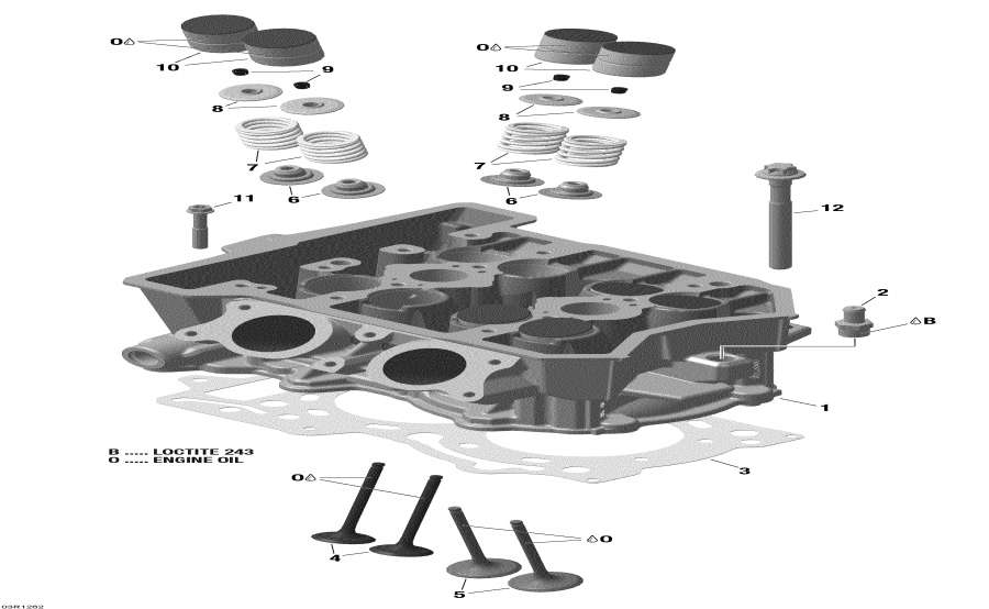 Snow mobile lynx  - Cylinder Head And Exhaust Manifold -     