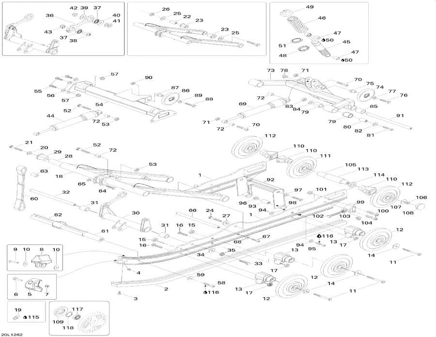 Snow mobile Lynx  - Rear Suspension -  