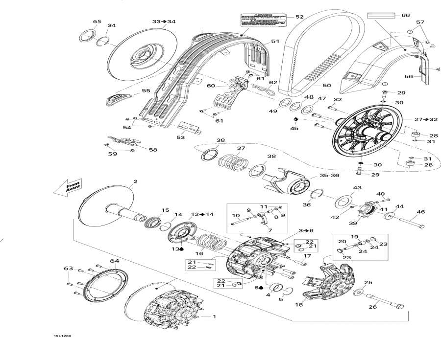 Snowmobiles Lynx  - Pulley System /  System