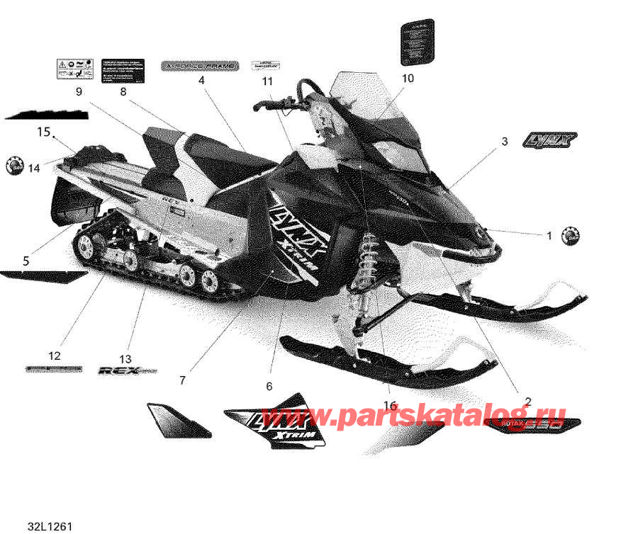 Snow mobile lynx  - Decals
