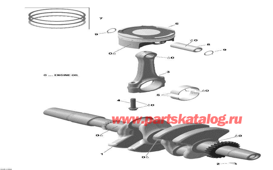 Snow mobile   - Crankshaft, Pistons And Balance Shaft,,   Balance 