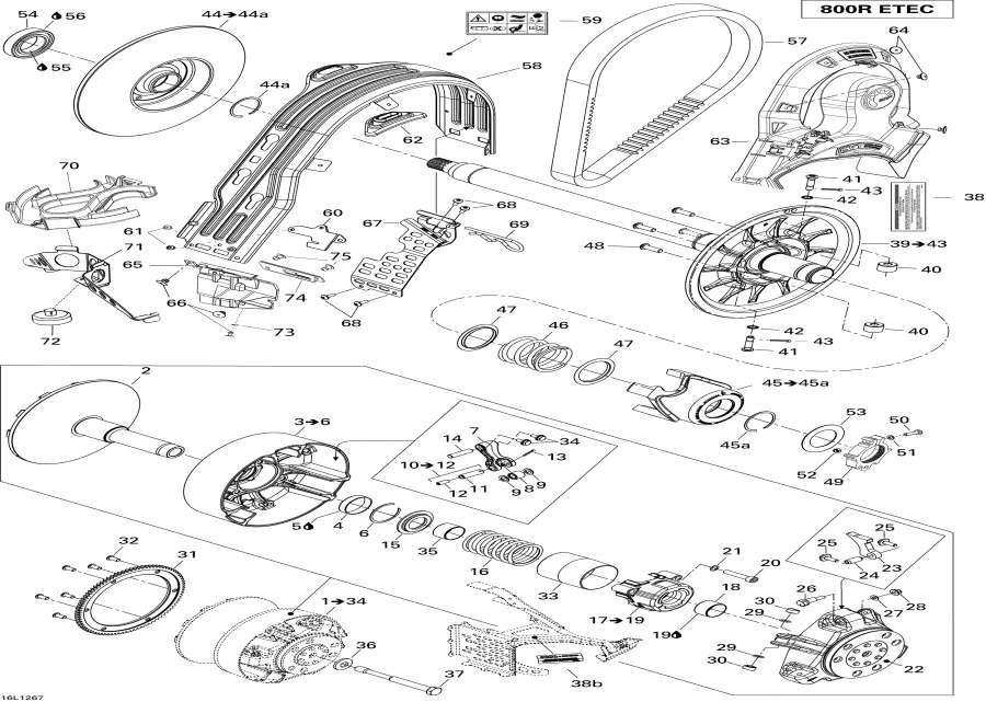 Snow mobile Lynx  - Pulley System -  System