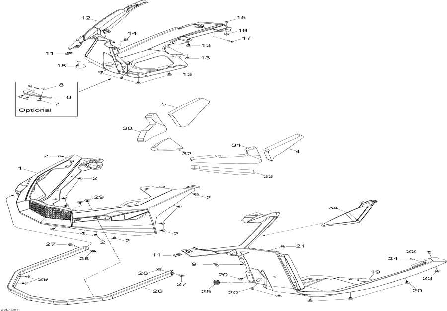Snowmobile lynx  - Bottom Pan -  