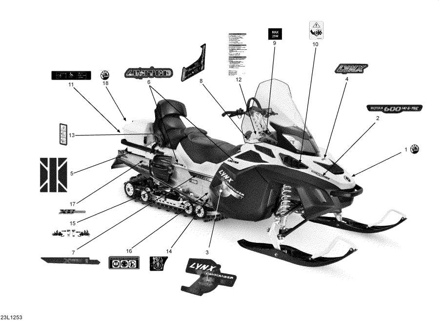 Snowmobile lynx  - Decals