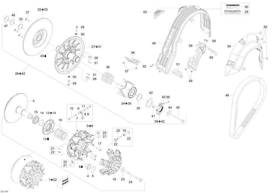 Snowmobiles Lynx  - Pulley System -  System