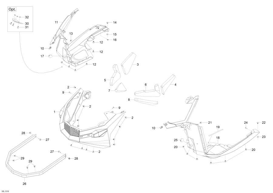 Snowmobiles   - Bottom Pan /  