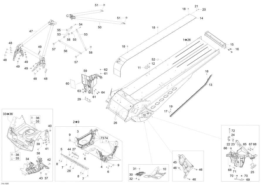 Snow mobile Lynx  -  / Frame