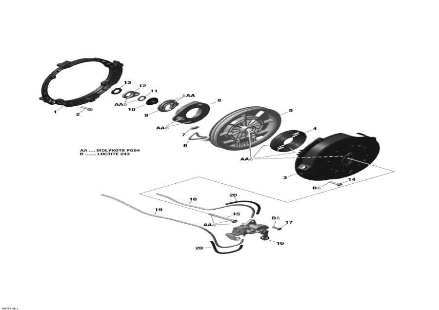 Snow mobile Lynx  - Rewind Starter And Oil Pump