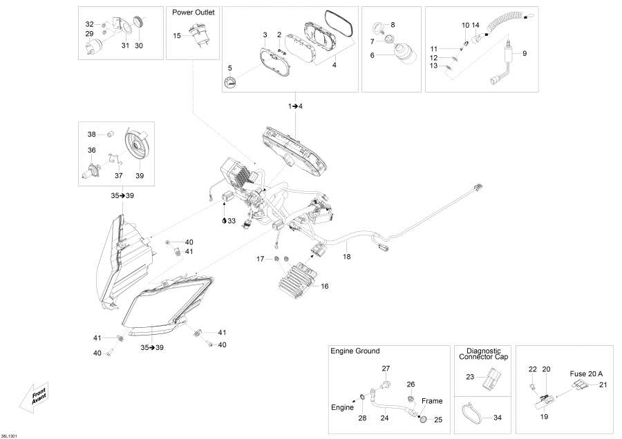 Snowmobiles Lynx  -  System / Electrical System