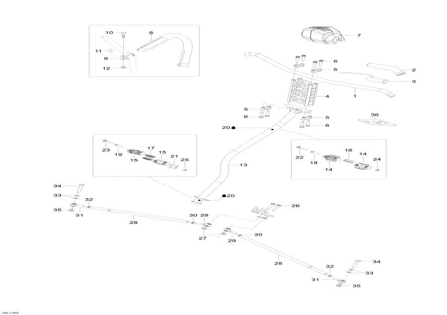 Snow mobile lynx  -   System - Steering System