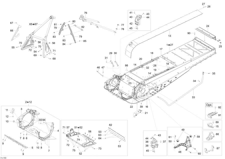 Snowmobiles Lynx  -  / Frame