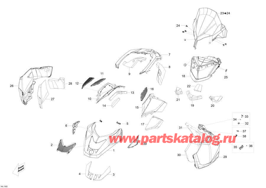 Snowmobiles Lynx  - Hood   ,Hood And Windshield