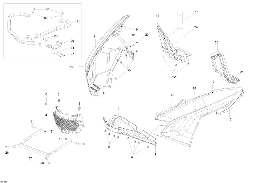 Snow mobile Lynx  - Bottom Pan /  