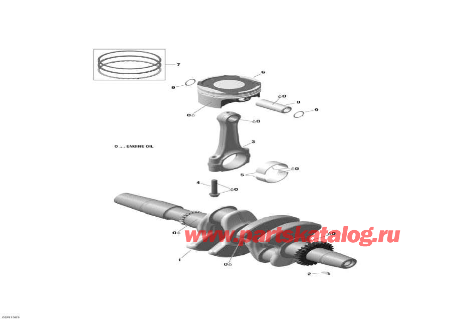 Snow mobile lynx  - Crankshaft, Pistons And Balance Shaft / ,   Balance 