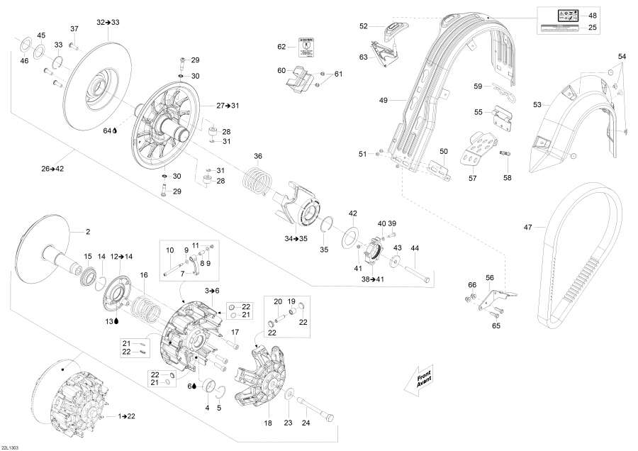 Snowmobile   -  System - Pulley System