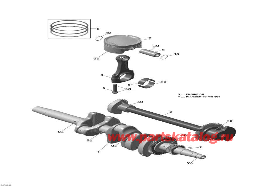 Snow mobile   - ,   Balance  - Crankshaft, Pistons And Balance Shaft