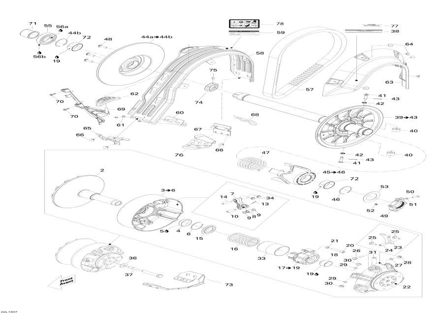 Snowmobile lynx  - Pulley System