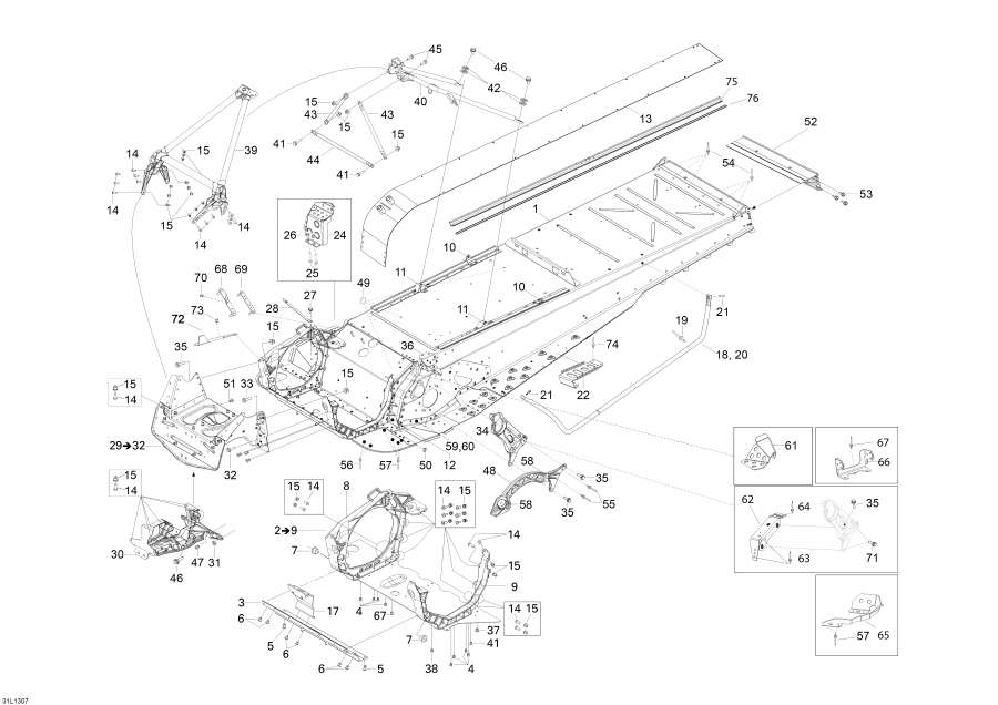 Snow mobile lynx  -  / Frame