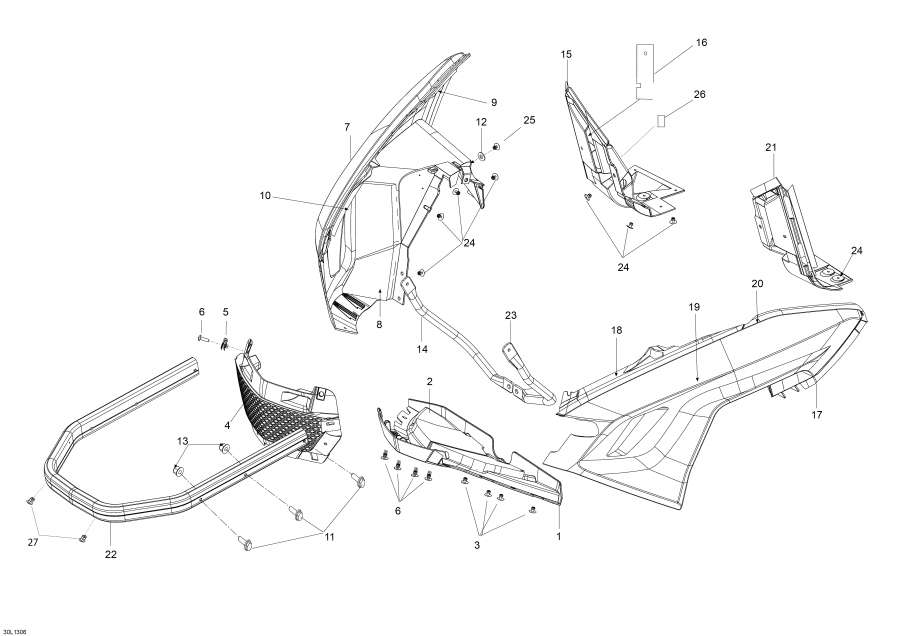 Snowmobile lynx  - Bottom Pan, 