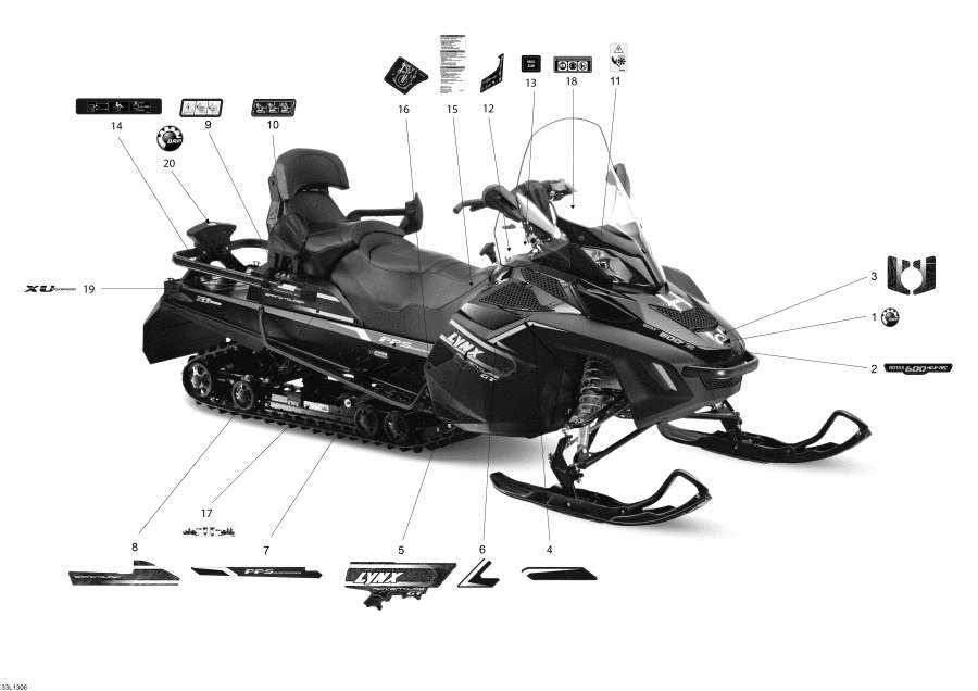 Snowmobile lynx  - Decals