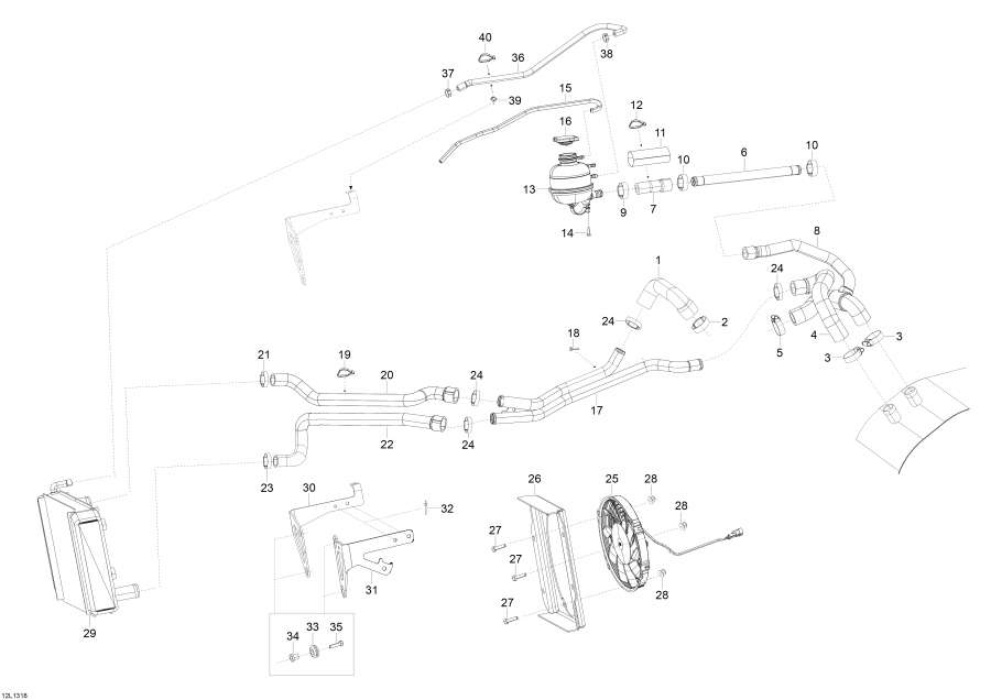 Snow mobile lynx  -  System - Cooling System