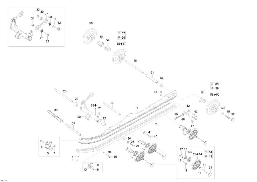Snowmobiles lynx  - Rear Suspension