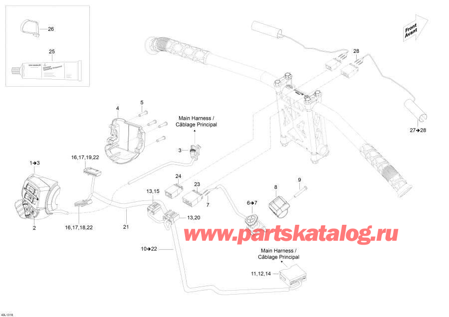 Snowmobiles lynx  - Steering Wiring Harness /   Wi  