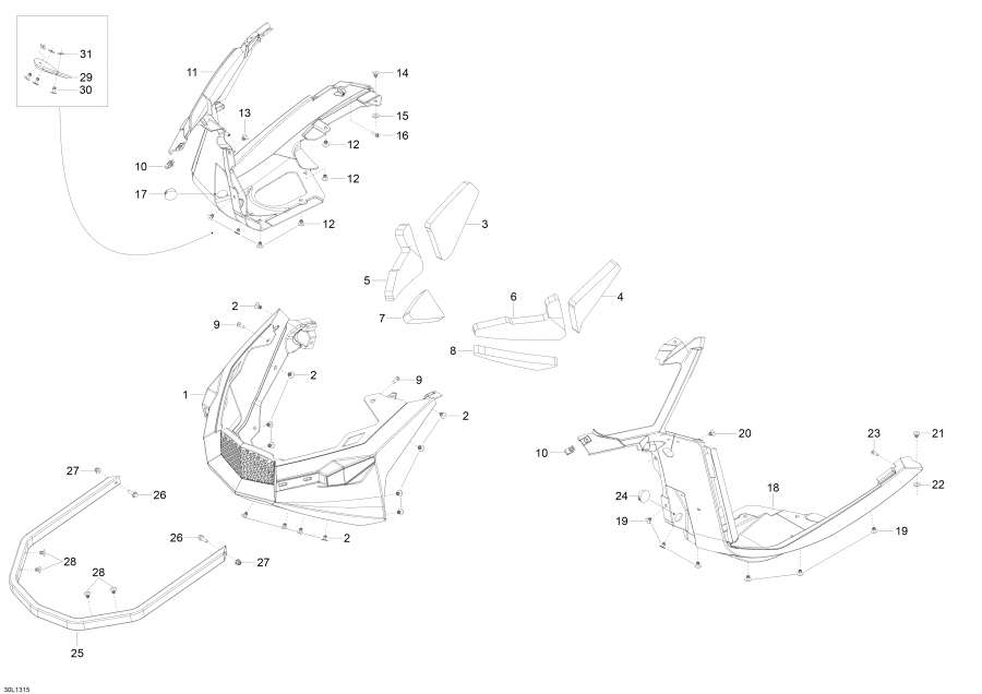 Snowmobile   - Bottom Pan /  