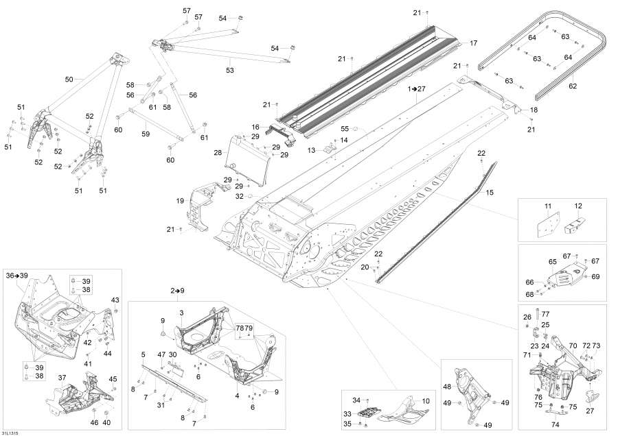 Snow mobile Lynx  - Frame